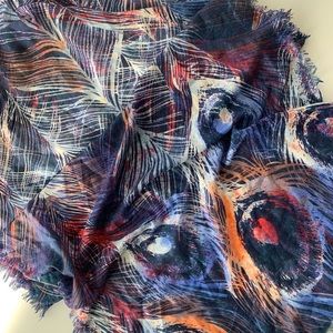 Cashmere and silk peacock scarf with eyelash fringe from Nordstrom